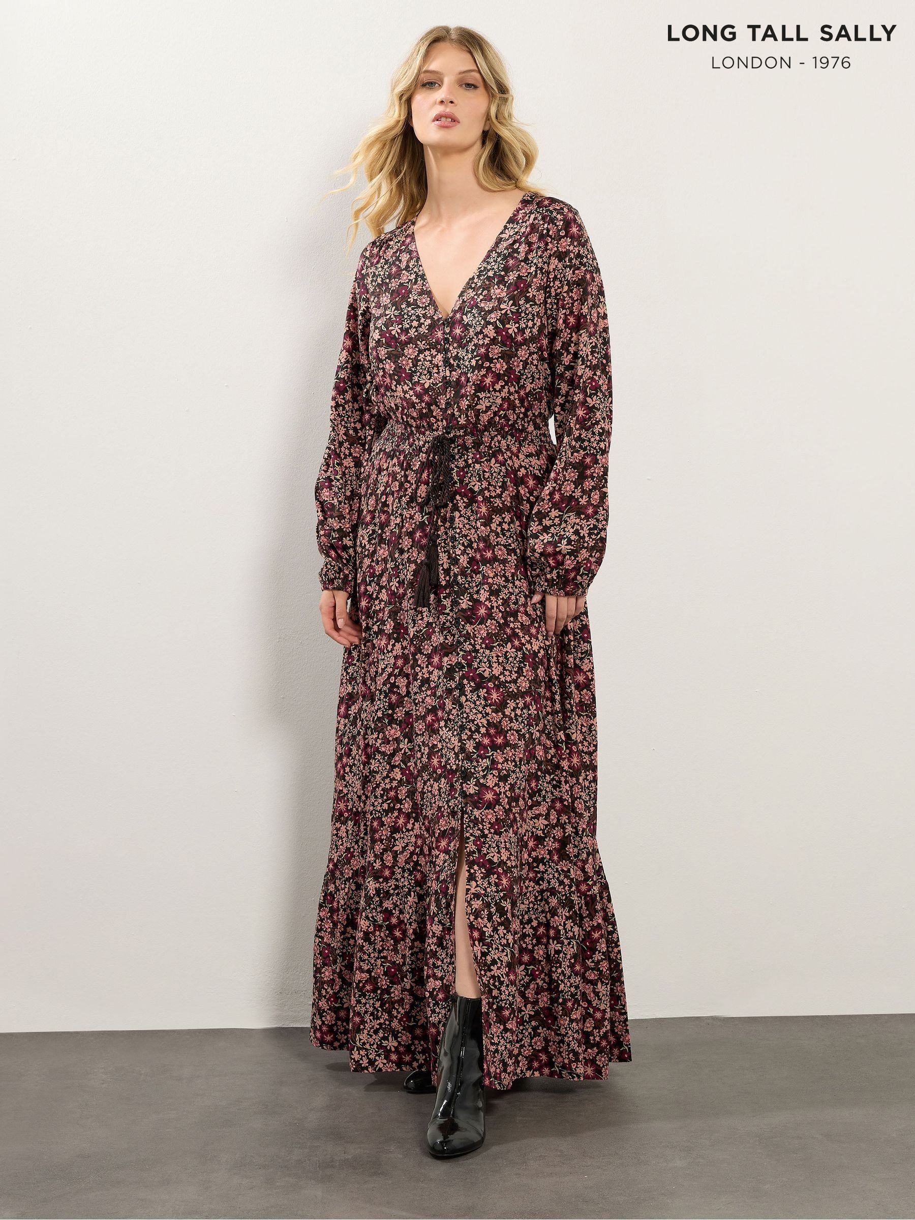 Dresses Black Tiered Smock V-Neck Casual | Next Oman