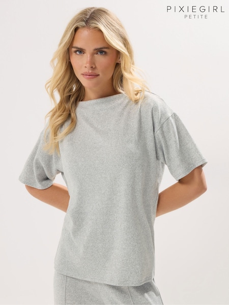 PixieGirl Petite Soft Touch Short Sleeve Funnel Neck Top (H91618) | R$ 235