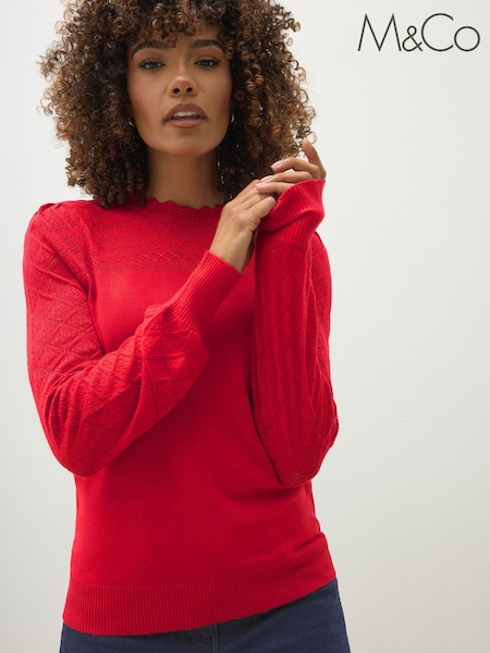 M&Co Pointelle Sleeve Jumper (H91642) | R$ 295