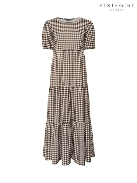 Castanho - PixieGirl Petite Tiered Maxi Dress (H91647) | R$ 345