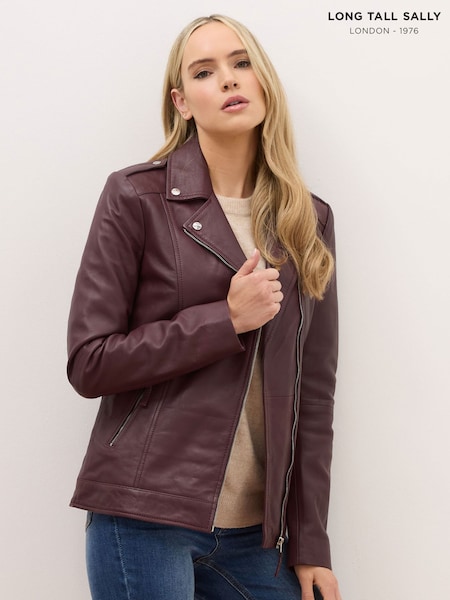Long Tall Sally Red Premium Leather Jacket (H91657) | R$ 2.565