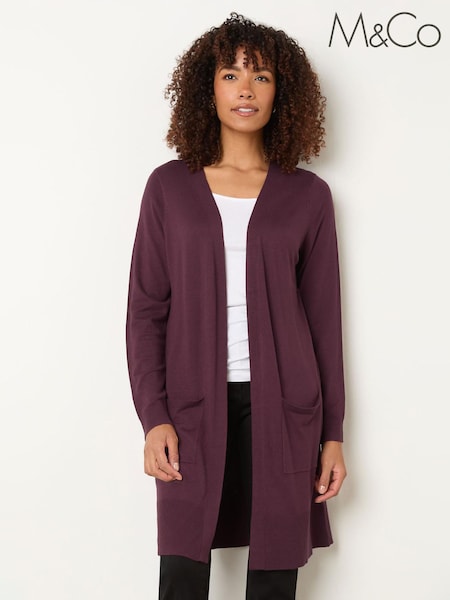 M&Co Purple Longline Cardigan (H91682) | €40