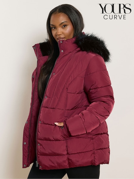 Yours Curve Red Short Puffa Coat (H91694) | €99