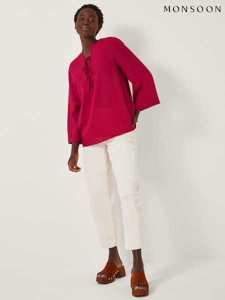 Monsoon Red Mischa Tie Front Tunic Tunic (H91718) | €69