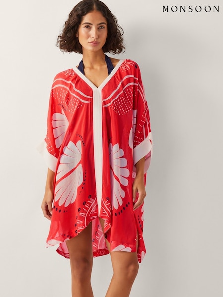 Monsoon Orange Mini Nara Shell Print Kaftan (H91754) | €69