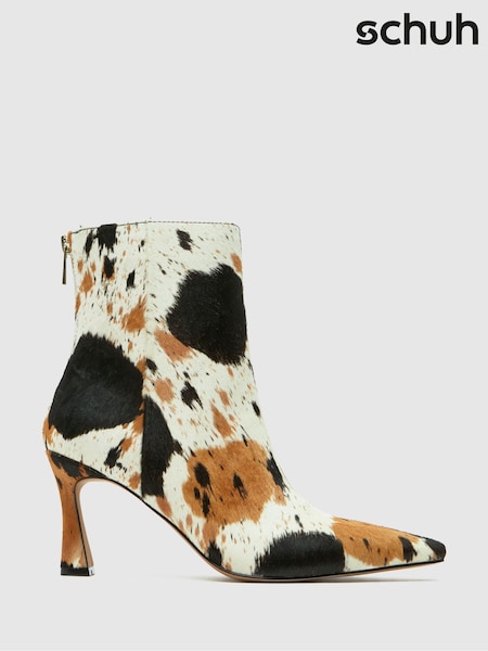 Castanho - Schuh Bambi Leather Heeled Boots (H91832) | R$ 790