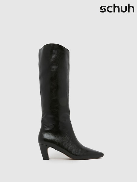 Preto - Schuh Delia Knee High Black Boots (H91834) | R$ 640