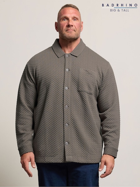 BadRhino Big & Tall Natural Jersey Textured Overshirt (H91927) | 247 QAR