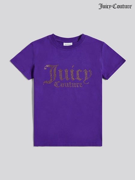 Juicy Couture Purple Diamante Fitted T-Shirt (H91955) | 148 QAR - 178 QAR