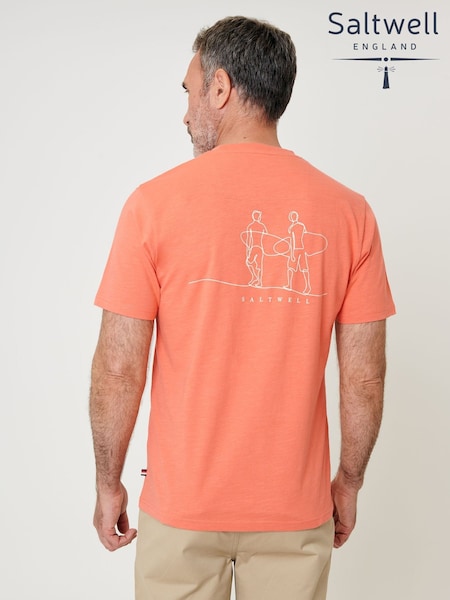 Saltwell Pink Surf Graphic Print Crew Neck T-Shirt (H91965) | AED116
