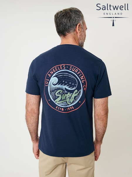 Saltwell Blue Surf Graphic Print Crew Neck T-Shirt (H91972) | €26