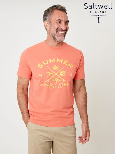 Saltwell Pink Summer Graphic Print Crew Neck T-Shirt (H91973) | €26