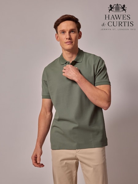 Hawes & Curtis Green Short Sleeve Polo Shirt (H91984) | AED285