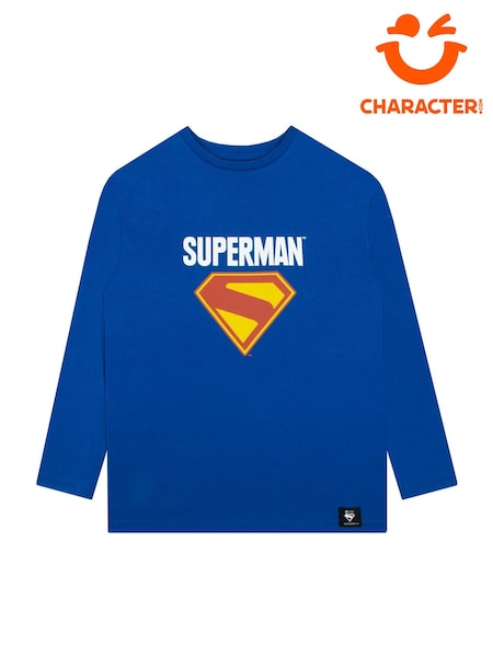 Character Blue DC Comics Superman Long Sleeve T-Shirt With Detachable Cape (H92118) | 103 QAR