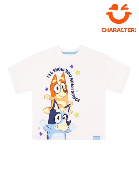 Character White Boys Bluey Boxy T-Shirt (H92120) | 84 QAR