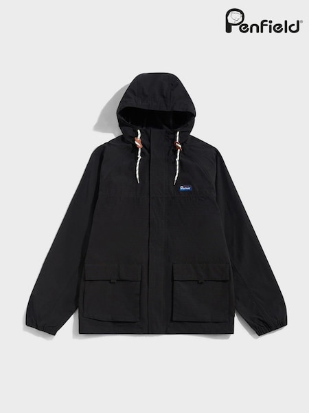 Penfield Black Mens Meadow Showerproof Jacket (H92181) | €199