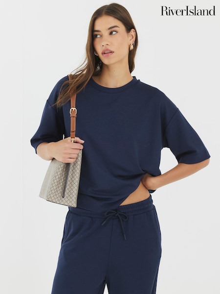 River Island Blue Premium Boxy T-Shirt (H92185) | €34