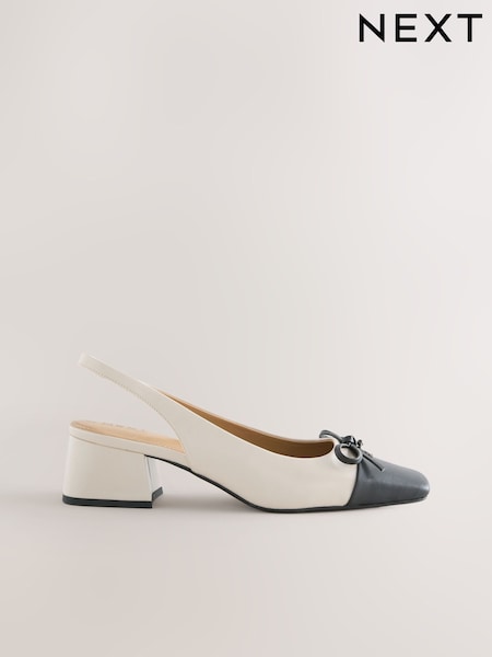 عاجي - Forever Comfort® Slingback Square Toe Block Heels (H92269) | ‏134 د.إ.‏
