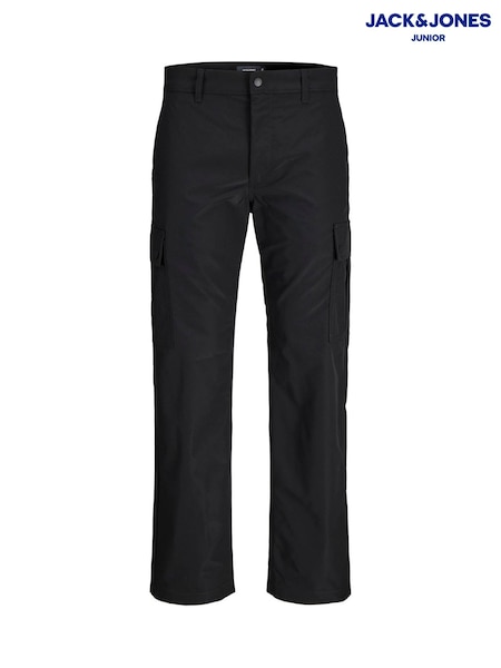JACK & JONES Junior Relaxed Fit Tech Cargo Black Trousers (H92313) | AED146