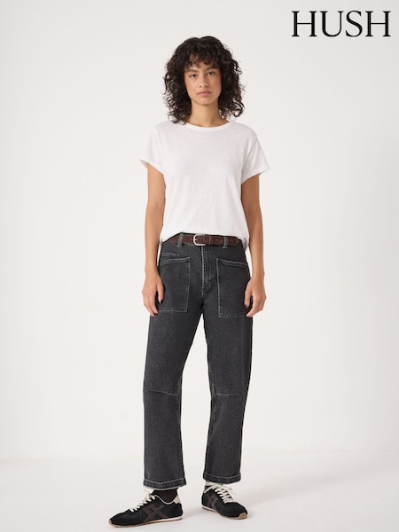 Hush Black Cordi Barrel Leg Jeans (H92329) | €128