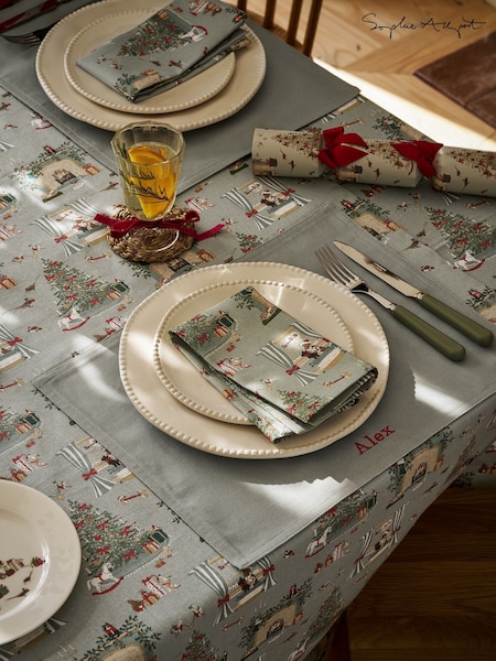 Sophie Allport Set of 4 Grey Blue Cosy Christmas Napkins (H92394) | R$ 205