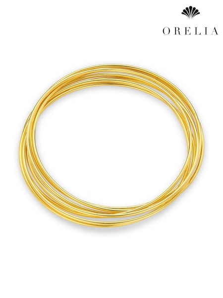 Orelia London Gold Tone Fine Multi Interlocking Bangle (H92430) | €32