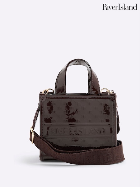 River Island Brown Mini Monogram Tote Bag (H92484) | €40