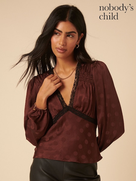 Nobodys Child Brown Angela Long Sleeve Top (H92565) | €112