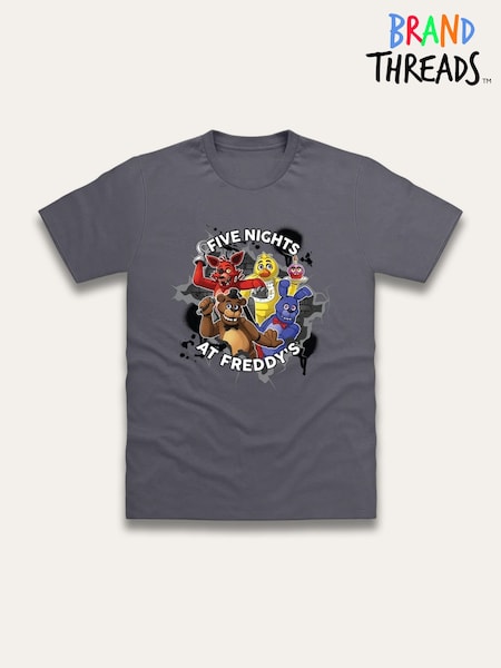 Brand Threads Grey Five Nights At Freddys T-Shirt (H92578) | AED105