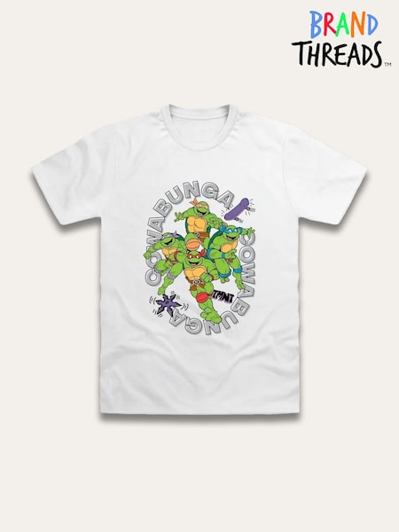 Brand Threads White Teenage Mutant Ninja Turtles T-Shirt (H92579) | AED105