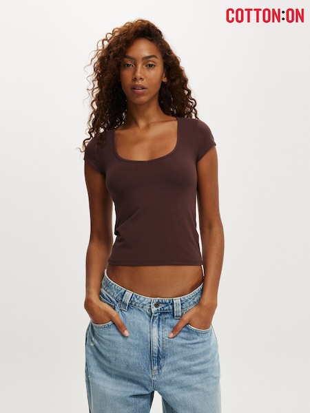 Cotton On Brown Hold Me Short Sleeve T- shirts (H92766) | AED105