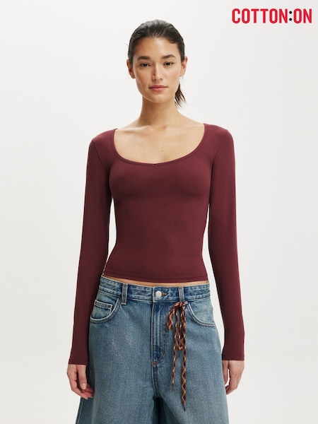 Cotton On Red Hold Me Long Sleeve Top (H92769) | €24