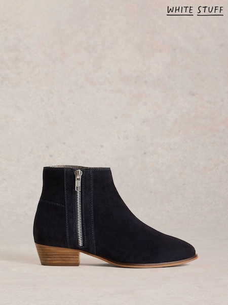 White Stuff Blue Zoe Zip Ankle Boots (H92806) | AZN 188