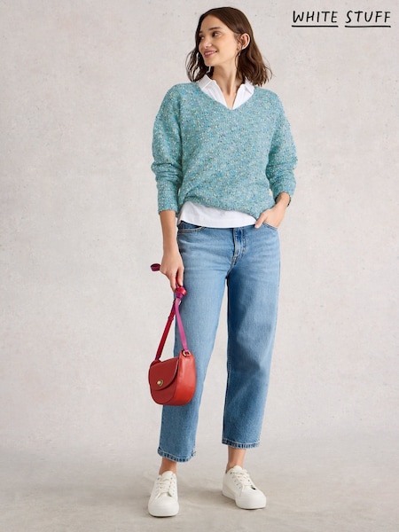 White Stuff Texture V-Neck Jumper (H92821) | R$ 640