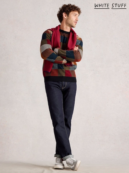 White Stuff Red Checkerboard Crew Neck Jumper (H92843) | €85
