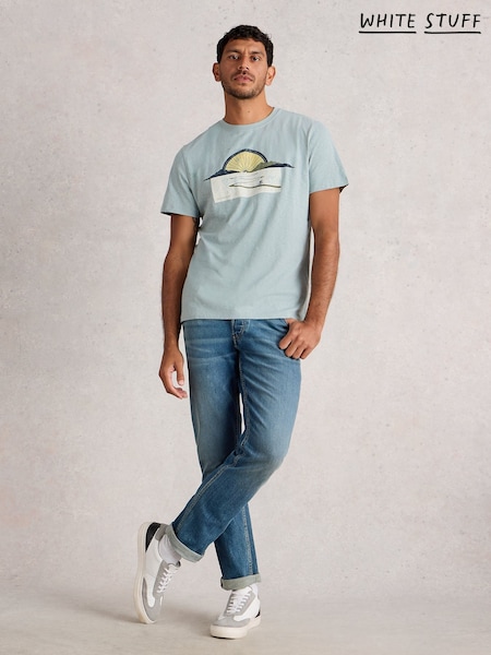 White Stuff Blue Abersoch Graphic Print Bike Sun T-Shirt (H92869) | €35