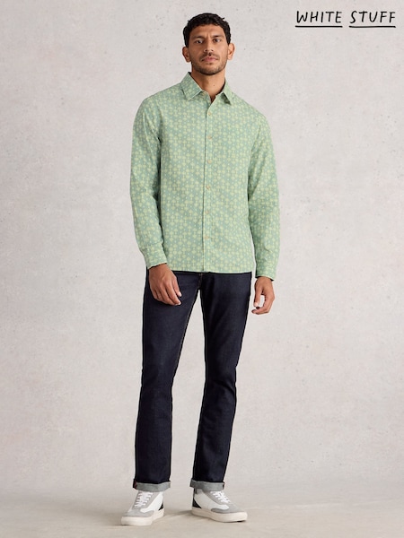 White Stuff Green Finsbury Batik Print Shirt (H92912) | AED320