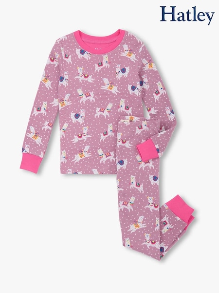Hatley Pink Dancing Alpacas Cotton Pyjamas Set (H93063) | R$ 285