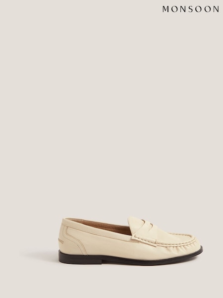 Monsoon Natural Grace Leather Loafers (H93135) | €86