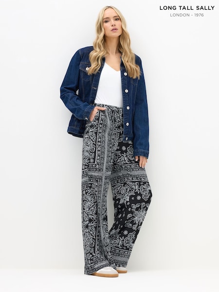 Long Tall Sally Black Wide Fit Wide Leg Trousers (H93173) | €51