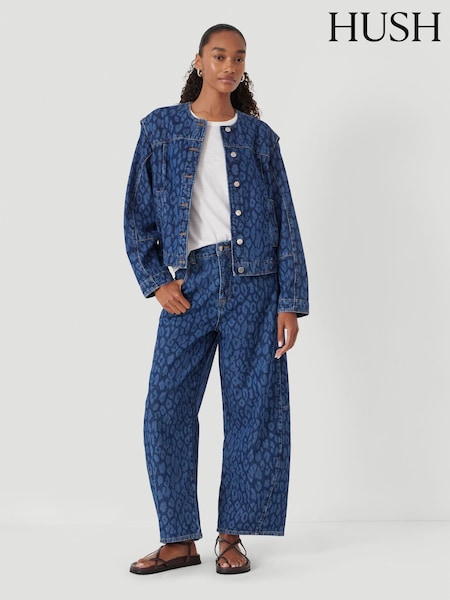 Hush Animal Velma Leopard Print Denim Jacket (H93205) | €170