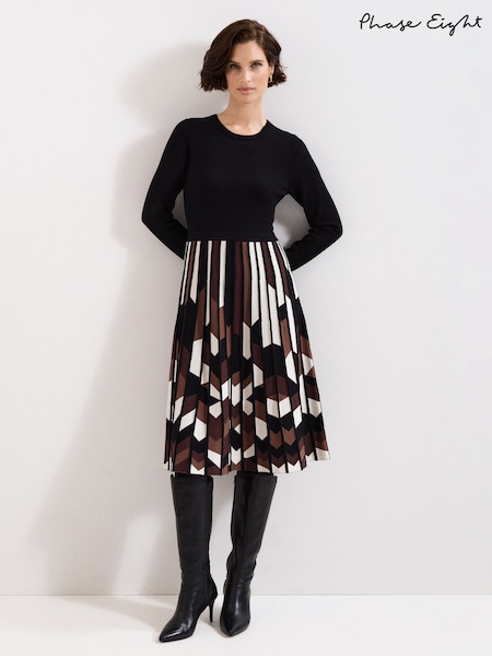 Phase Eight Maci Pleated Dress (H93228) | R$ 1.375