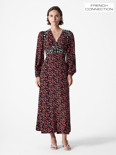 French Connection Red Harriet Delphine Midi Dress (H93317) | €159