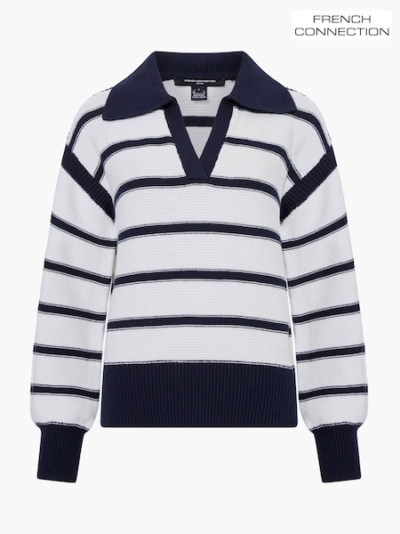 French Connection Lily Mozart Striped Polo Jumper (H93323) | R$ 640