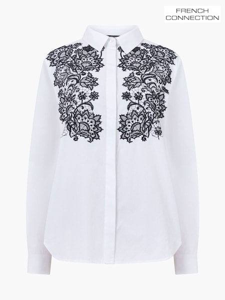 French Connection White Cambria Contrast Floral Print Shirt (H93326) | €120