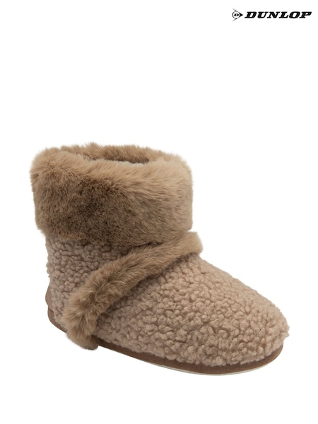 Dunlop Cream Bootee Pom Pom Faux Slippers (H93341) | €32