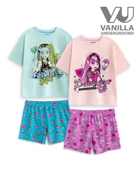 Vanilla Underground Pink Multi Short Sleeve Short Leg Pyjama Set 2 Pack (H93359) | AED197