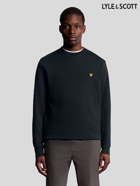 Lyle & Scott Blue Geometric Globe Graphic Print Crew Neck Sweatshirt (H93550) | AED437