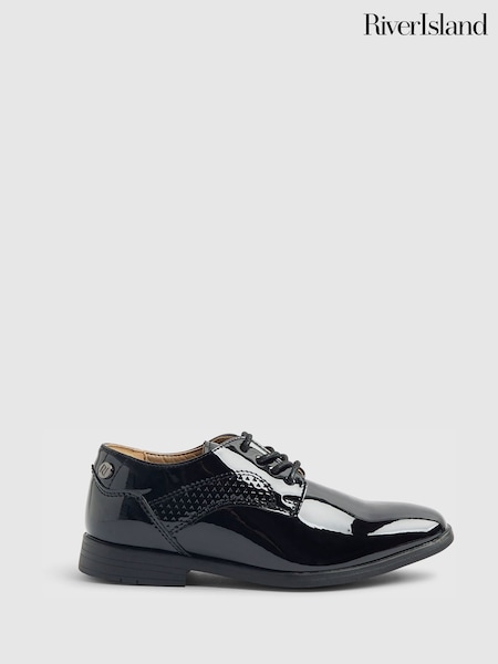 River Island Black Patent Pointed Shoes (H93646) | €31
