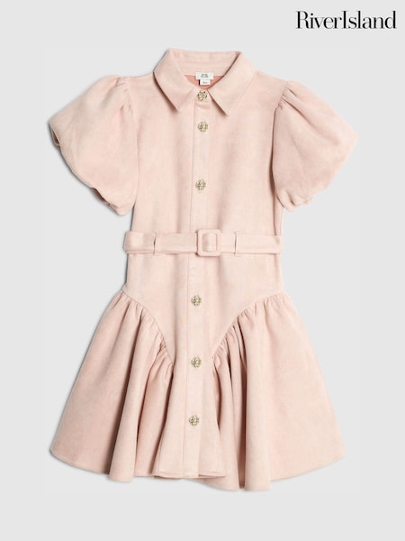 River Island Pink Suedette Prom Dress (H93650) | €48